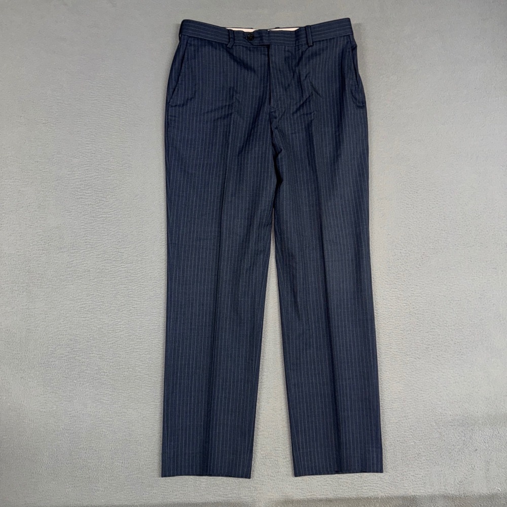 Brooks Brothers Pants Mens 35 (Fits 36x32) Navy Pinstripe 1818 Milano Wool Dress